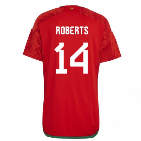 Kandiny Homme Maillot Pays De Galles Connor Roberts #14 Rouge Tenues Domicile 22-24 T-shirt