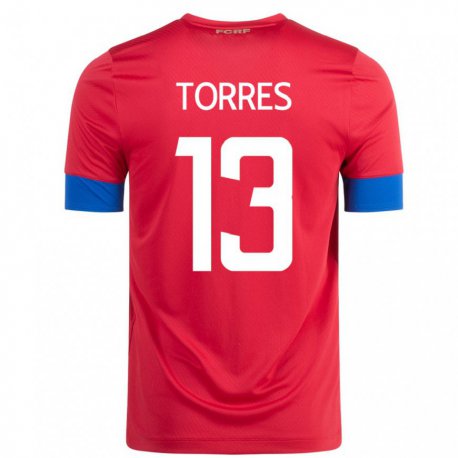 Kandiny Homme Maillot Costa Rica Gerson Torres #13 Rouge Tenues Domicile 22-24 T-shirt
