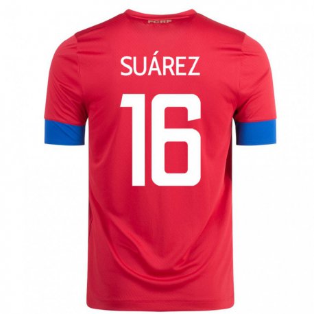 Kandiny Homme Maillot Costa Rica Aaron Suarez #16 Rouge Tenues Domicile 22-24 T-shirt