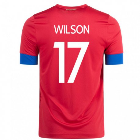 Kandiny Homme Maillot Costa Rica Roan Wilson #17 Rouge Tenues Domicile 22-24 T-shirt