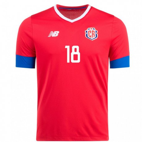 Kandiny Homme Maillot Costa Rica Aaron Cruz #18 Rouge Tenues Domicile 22-24 T-shirt