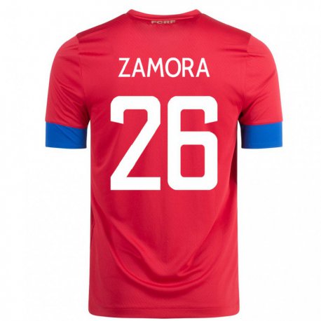 Kandiny Homme Maillot Costa Rica Alvaro Zamora #26 Rouge Tenues Domicile 22-24 T-shirt