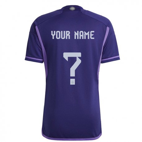 Kandiny Homme Maillot Argentine Votre Nom #0 Violet Tenues Extérieur 22-24 T-shirt