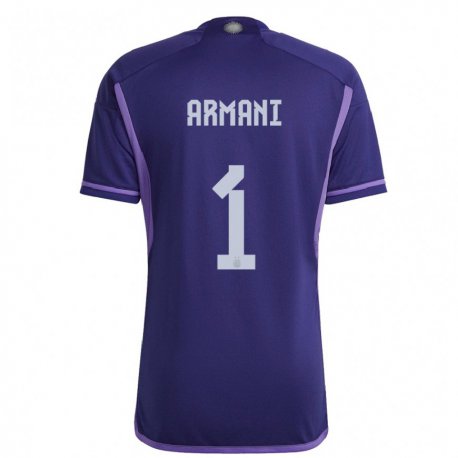 Kandiny Homme Maillot Argentine Franco Armani #1 Violet Tenues Extérieur 22-24 T-shirt