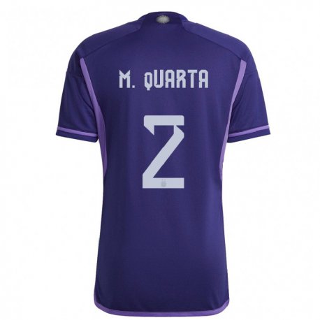 Kandiny Homme Maillot Argentine Lucas Martinez Quarta #2 Violet Tenues Extérieur 22-24 T-shirt