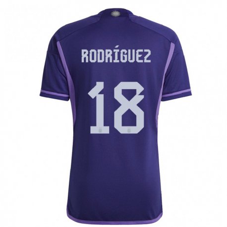 Kandiny Homme Maillot Argentine Guido Rodriguez #18 Violet Tenues Extérieur 22-24 T-shirt