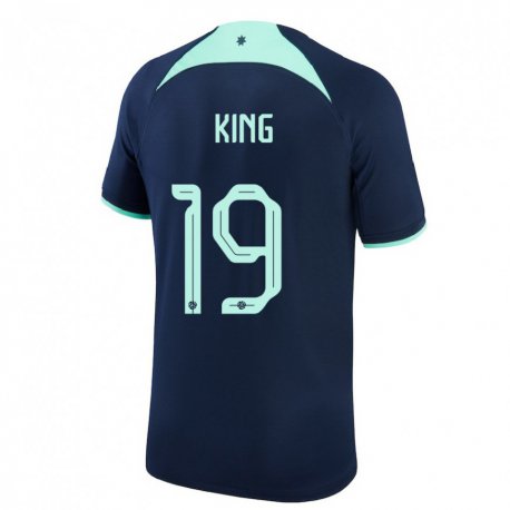 Kandiny Homme Maillot Australie Joel King #19 Bleu Foncé Tenues Extérieur 22-24 T-shirt