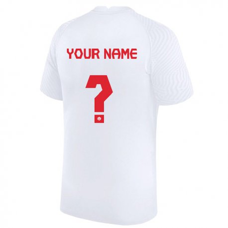 Kandiny Homme Maillot Canada Votre Nom #0 Blanc Tenues Extérieur 22-24 T-shirt