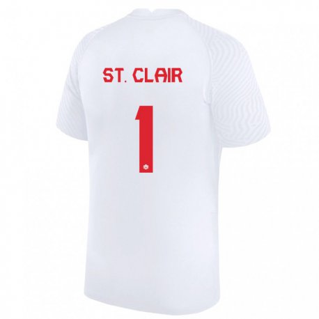 Kandiny Homme Maillot Canada Dayne St Clair #1 Blanc Tenues Extérieur 22-24 T-shirt