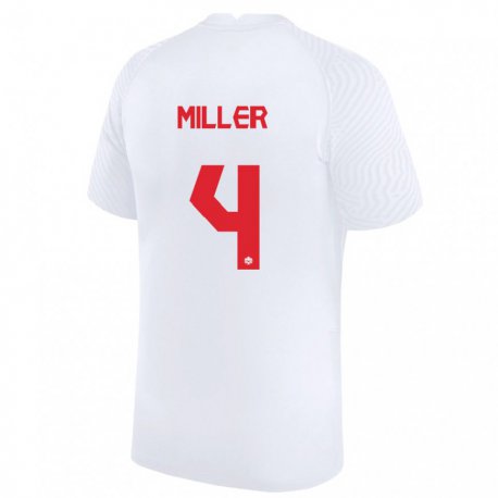 Kandiny Homme Maillot Canada Kamal Miller #4 Blanc Tenues Extérieur 22-24 T-shirt