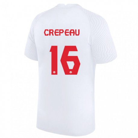Kandiny Homme Maillot Canada Maxime Crepeau #16 Blanc Tenues Extérieur 22-24 T-shirt
