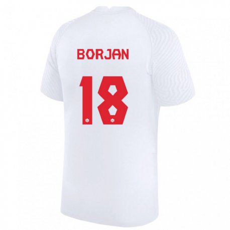 Kandiny Homme Maillot Canada Milan Borjan #18 Blanc Tenues Extérieur 22-24 T-shirt