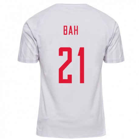Kandiny Homme Maillot Danemark Alexander Bah #21 Blanc Tenues Extérieur 22-24 T-shirt