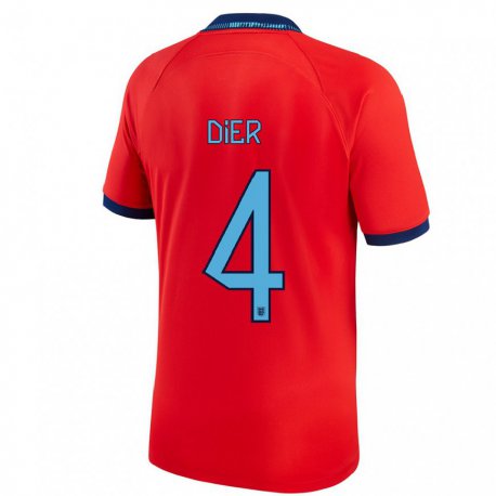 Kandiny Homme Maillot Angleterre Eric Dier #4 Rouge Tenues Extérieur 22-24 T-shirt