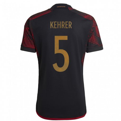 Kandiny Homme Maillot Allemagne Thilo Kehrer #5 Marron Noir Tenues Extérieur 22-24 T-shirt