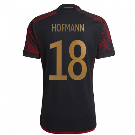 Kandiny Homme Maillot Allemagne Jonas Hofmann #18 Marron Noir Tenues Extérieur 22-24 T-shirt