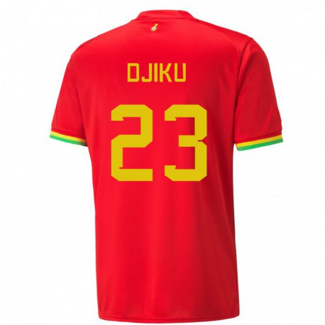 Kandiny Homme Maillot Ghana Alexander Djiku #23 Rouge Tenues Extérieur 22-24 T-shirt
