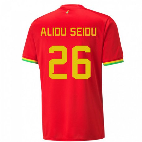 Kandiny Homme Maillot Ghana Alidu Seidu #26 Rouge Tenues Extérieur 22-24 T-shirt