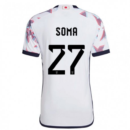 Kandiny Homme Maillot Japon Yuki Soma #27 Blanc Tenues Extérieur 22-24 T-shirt