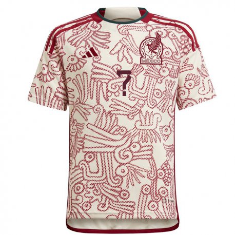 Kandiny Homme Maillot Mexique Votre Nom #0 Merveille Blanc Rouge Tenues Extérieur 22-24 T-shirt