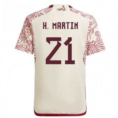 Kandiny Homme Maillot Mexique Henry Martin #21 Merveille Blanc Rouge Tenues Extérieur 22-24 T-shirt