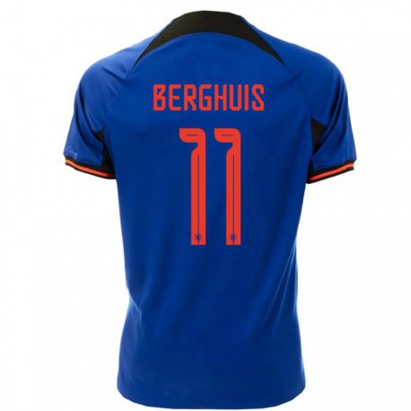Kandiny Homme Maillot Pays-bas Steven Berghuis #11 Bleu Royal Tenues Extérieur 22-24 T-shirt