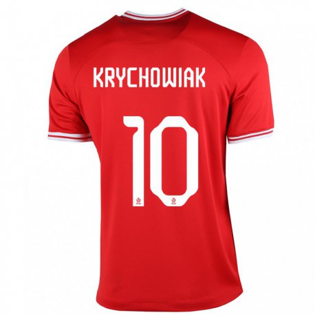Kandiny Homme Maillot Pologne Grzegorz Krychowiak #10 Rouge Tenues Extérieur 22-24 T-shirt