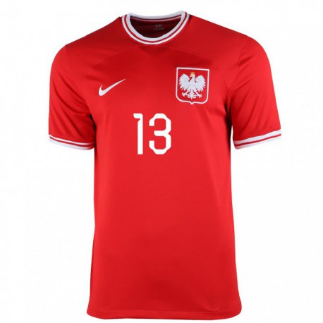 Kandiny Homme Maillot Pologne Arkadiusz Reca #13 Rouge Tenues Extérieur 22-24 T-shirt
