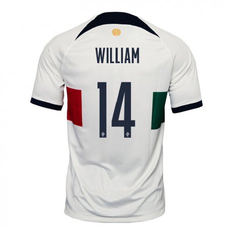 Kandiny Homme Maillot Portugal William Carvalho #14 Blanc Tenues Extérieur 22-24 T-shirt