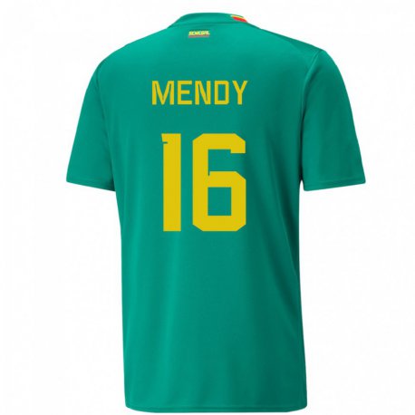 Kandiny Homme Maillot Sénégal Edouard Mendy #16 Verte Tenues Extérieur 22-24 T-shirt