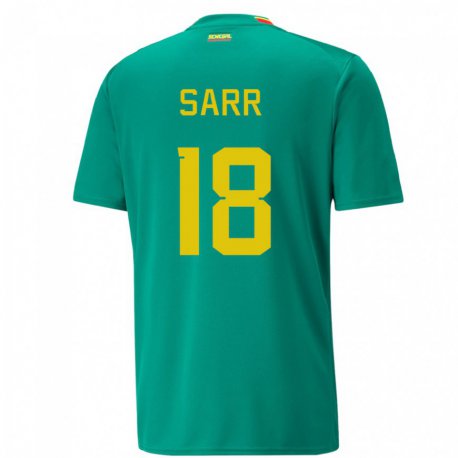 Kandiny Homme Maillot Sénégal Ismaila Sarr #18 Verte Tenues Extérieur 22-24 T-shirt