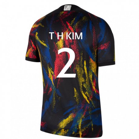Kandiny Homme Maillot Corée Du Sud Tae-hwan Kim #2 Multicolore Tenues Extérieur 22-24 T-shirt