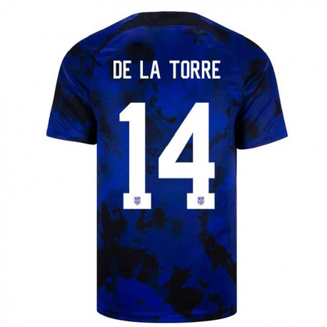 Kandiny Homme Maillot États-unis Luca De La Torre #14 Bleu Royal Tenues Extérieur 22-24 T-shirt