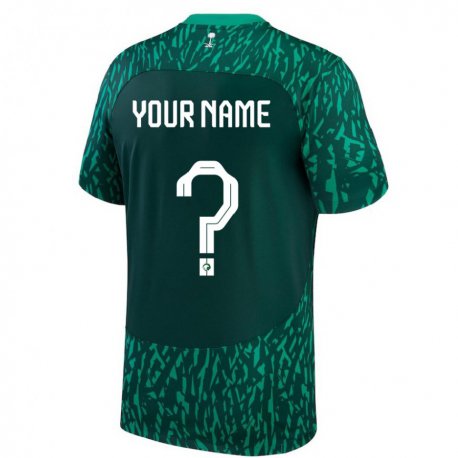 Kandiny Homme Maillot Arabie Saoudite Votre Nom #0 Vert Foncé Tenues Extérieur 22-24 T-shirt