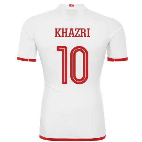 Kandiny Homme Maillot Tunisie Wahbi Khazri #10 Blanc Tenues Extérieur 22-24 T-shirt