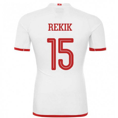 Kandiny Homme Maillot Tunisie Omar Rekik #15 Blanc Tenues Extérieur 22-24 T-shirt