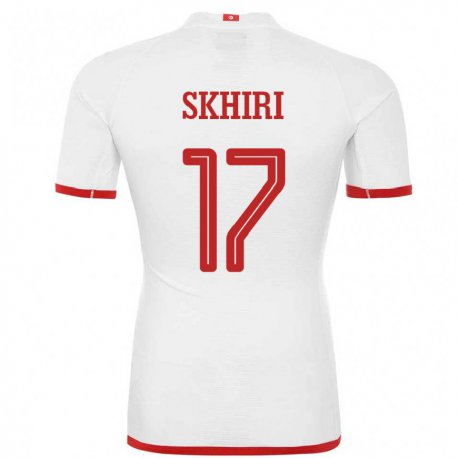 Kandiny Homme Maillot Tunisie Ellyes Skhiri #17 Blanc Tenues Extérieur 22-24 T-shirt