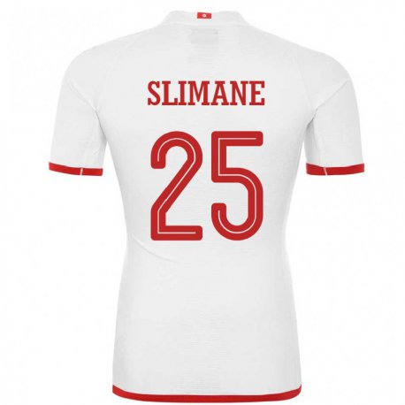 Kandiny Homme Maillot Tunisie Anis Ben Slimane #25 Blanc Tenues Extérieur 22-24 T-shirt
