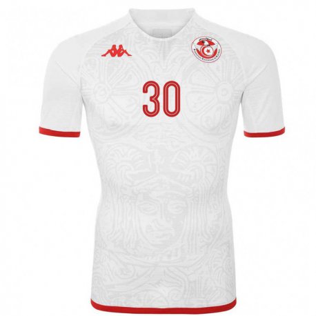 Kandiny Homme Maillot Tunisie Yann Valery #30 Blanc Tenues Extérieur 22-24 T-shirt