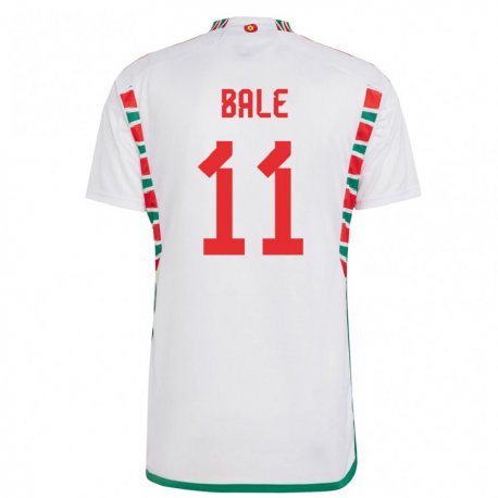 Kandiny Homme Maillot Pays De Galles Gareth Bale #11 Blanc Tenues Extérieur 22-24 T-shirt