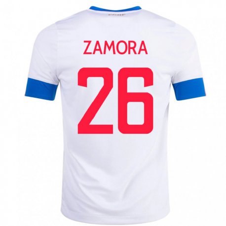 Kandiny Homme Maillot Costa Rica Alvaro Zamora #26 Blanc Tenues Extérieur 22-24 T-shirt