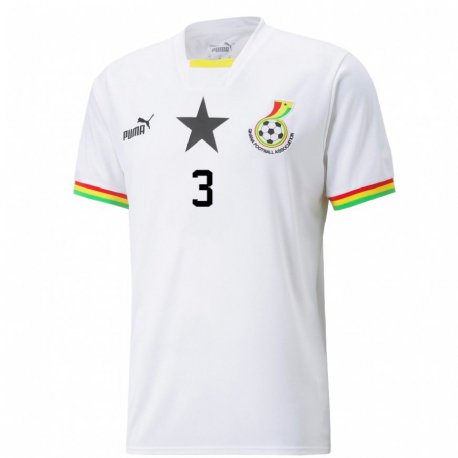 Kandiny Femme Maillot Ghana Denis Odoi #3 Blanc Tenues Domicile 22-24 T-shirt