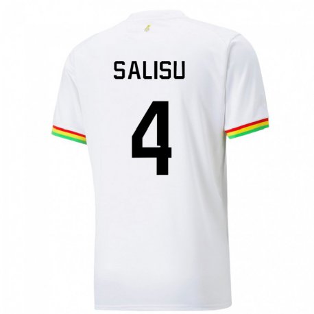 Kandiny Femme Maillot Ghana Mohammed Salisu #4 Blanc Tenues Domicile 22-24 T-shirt