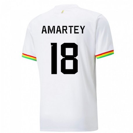Kandiny Femme Maillot Ghana Daniel Amartey #18 Blanc Tenues Domicile 22-24 T-shirt