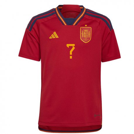 Kandiny Femme Maillot Espagne Votre Nom #0 Rouge Tenues Domicile 22-24 T-shirt