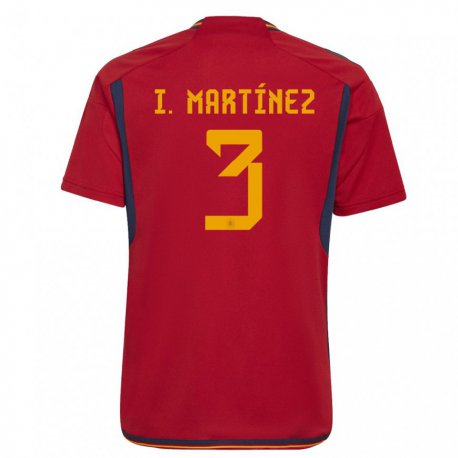 Kandiny Femme Maillot Espagne Inigo Martinez #3 Rouge Tenues Domicile 22-24 T-shirt