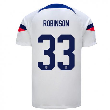 Kandiny Femme Maillot États-unis Antonee Robinson #33 Blanc Tenues Domicile 22-24 T-shirt