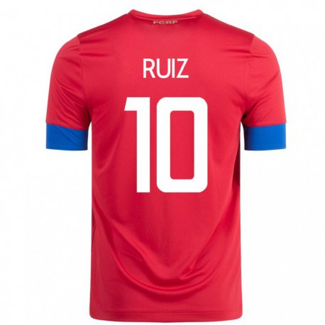 Kandiny Femme Maillot Costa Rica Bryan Ruiz #10 Rouge Tenues Domicile 22-24 T-shirt