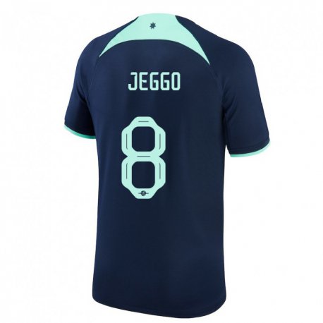 Kandiny Femme Maillot Australie James Jeggo #8 Bleu Foncé Tenues Extérieur 22-24 T-shirt