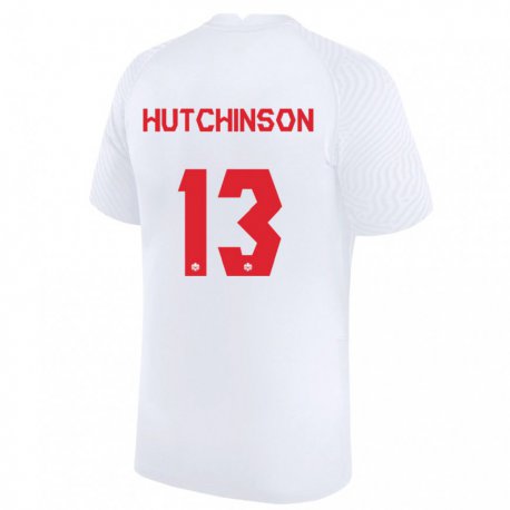 Kandiny Femme Maillot Canada Atiba Hutchinson #13 Blanc Tenues Extérieur 22-24 T-shirt